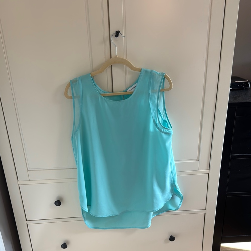 Sleeveless Aqua Top